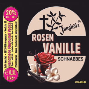 Rosen Vanille Schnabbes-Etikett